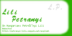 lili petranyi business card